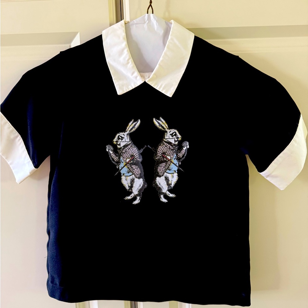 Victoria Beckham for Target Black and White Kids Shirt with Rabbit Motif
